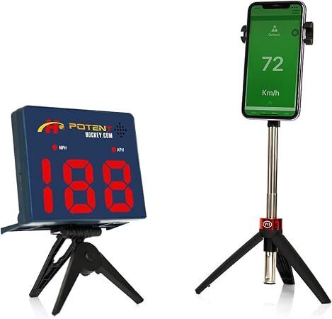 Radar Speed Gun 2.0 with App Support – Instantly Measure Shot Speed – Ultra-Slim Speed Gun for Hockey – Radar Gun Baseball for Pitching and Training