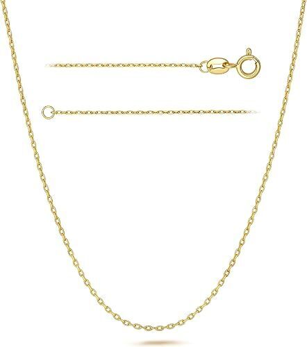 MONA MILANI Gold Necklaces for Women 14K Gold Chain for Women Gold Cable Chain Necklace for Womens Clean Modern and A Little Unexpected Cable Chain for Men Necklaces 14/16/18/20/22/24/26in