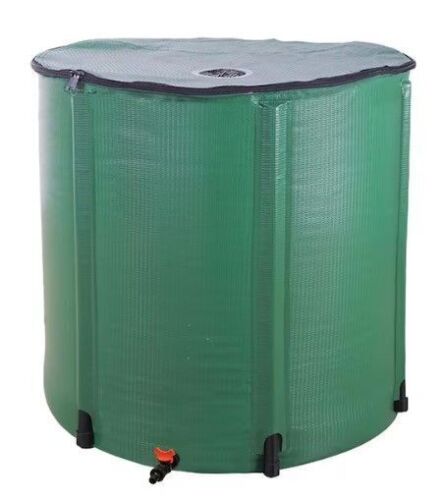 200 Gallon Collapsible Rain Barrel, Portable Water Storage Tank with Filter Spigot Overflow Kit, Green