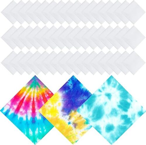 Chumia Cotton White Bandana for Tie Dying Bulk Blank Solid Handkerchiefs Unisex Bandanas Men Head Wrap, 22" x 22"