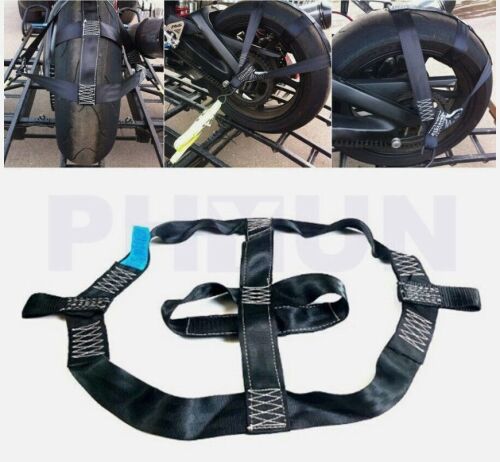 Motorcycle Rear Wheel Tie Down Strap Safety Belt Tire Transport Harness US Stock, 3-Pack