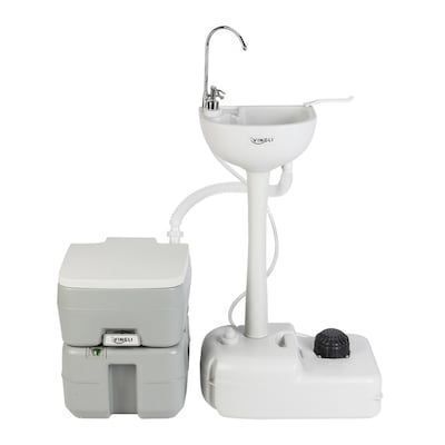 VINGLI 5 Gal Portable Camping Sink and 5.3 Gal Toilet Combo