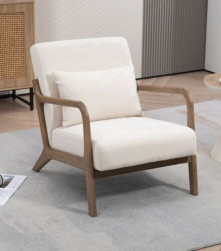 Mid Century Modern Accent Chair with Wood Frame
