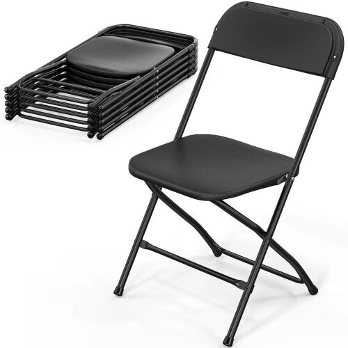 VINGLI 6 Pack Black Plastic Folding Chair