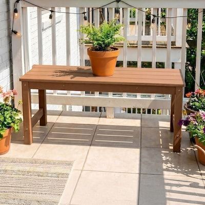 40-Inch 2-Person HDPE Plastic Outdoor Bench