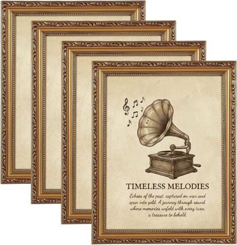 Gold Antique Ornate Resin Photo Frames, 11" x 14", 4 pc