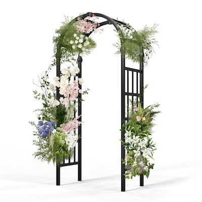 VINGLI 40W x 86H Arch Top PVC Garden Arbor