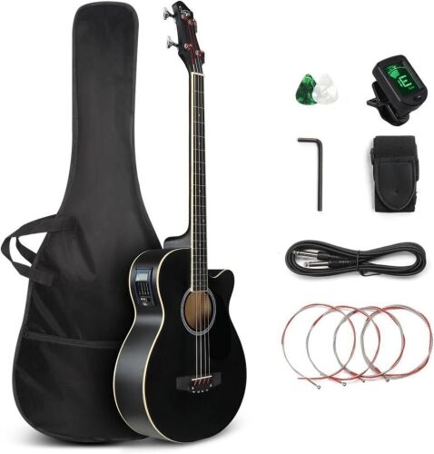 Full Size Acoustic Electric Bass Guitar Beginner Kit