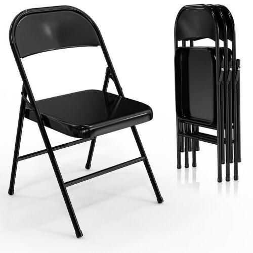 Metal Folding Chairs, 4 Pack