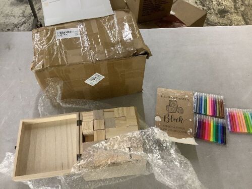 Lot of (2) Baby Shower Blocks to Decorate Game Kit