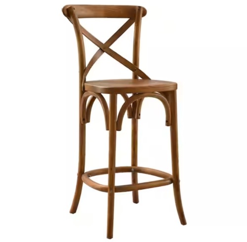 Modway Gear 25.5 in. Seat Height ELM wood Counter Bar Stool in Walnut