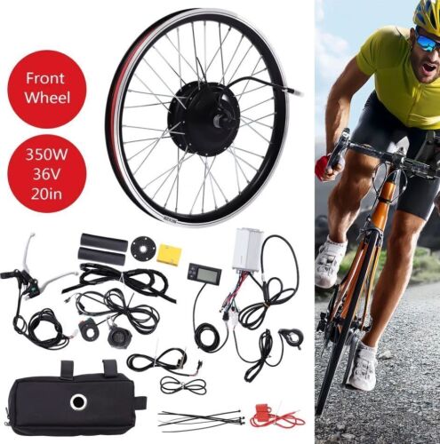 Electric Bike Conversion Kit Front Wheel Motor 350W E-Bike Kit 36V Hub Motor 20" Bicycle Controller with LCD Display Controller Brake