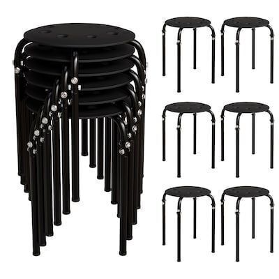 VINGLI 17.7in 6-Pcs Plastic Stackable Stools