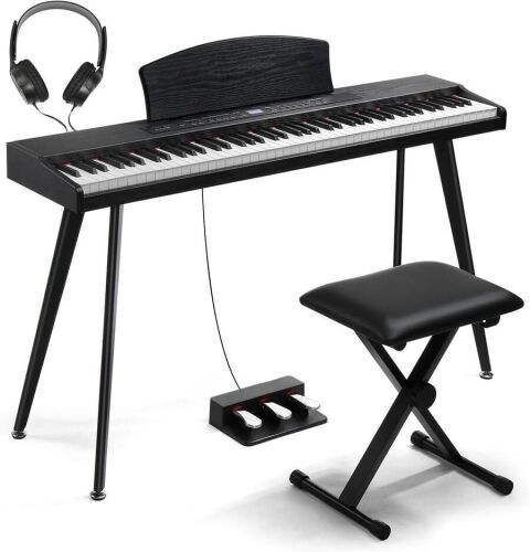 88 Key Keyboard Piano Set with Multi-Adjustable Height Bench