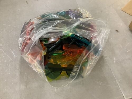 Heart Shaped Colored Glasses, Approx 50pc