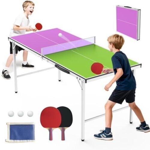 5FT Mini Foldable Ping Pong Table or Kids Ages 6-10