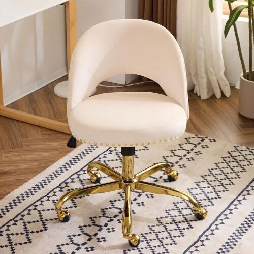 Modern Velvet Cute Desk Chair with Wheels