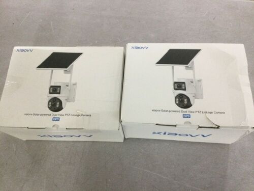 Lot of (2) Solar Powered Dual View PTZ Linkage Camera