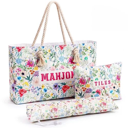 3 Pcs Empty Mahjong Bags Set for Tiles and Racks