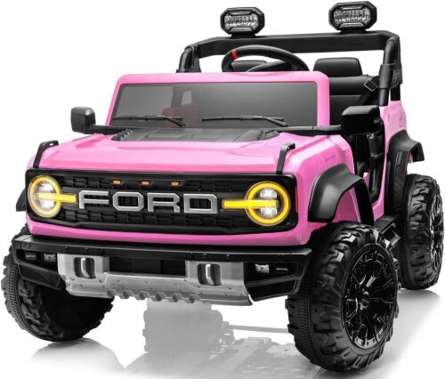 2 Seater 24V Licensed Ford Bronco Raptor Ride on Toy, 20" Spacious Seat, Remote Control, Headlight/Music Player/Suspension Function, Durable Tires
