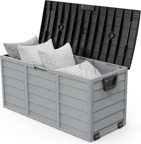 VINGLI 75 Gallon Lockable Plastic Outdoor Storage Box