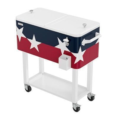 80 qt. Outdoor Beverage Cooler Cart with Star Pattern