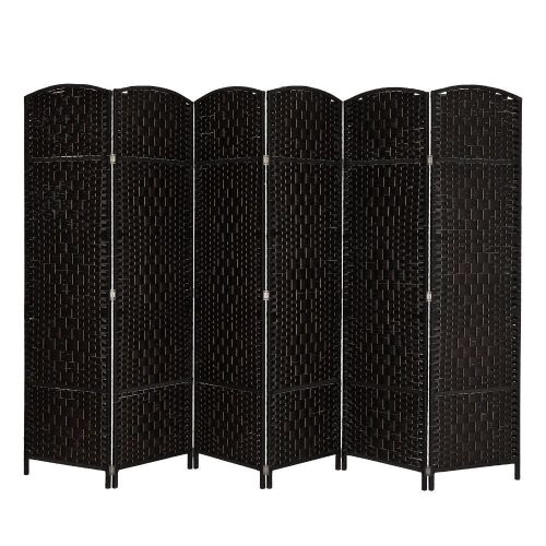 VINGLI 6-Panels Rattan Room Divider, 6 ft