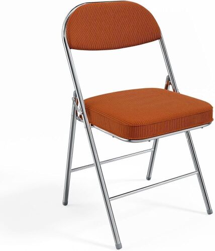 VINGLI Folding Chairs with Padded Seat & Backrest, Metal Frame, Durable Corduroy Fabric, 350 lbs Capacity