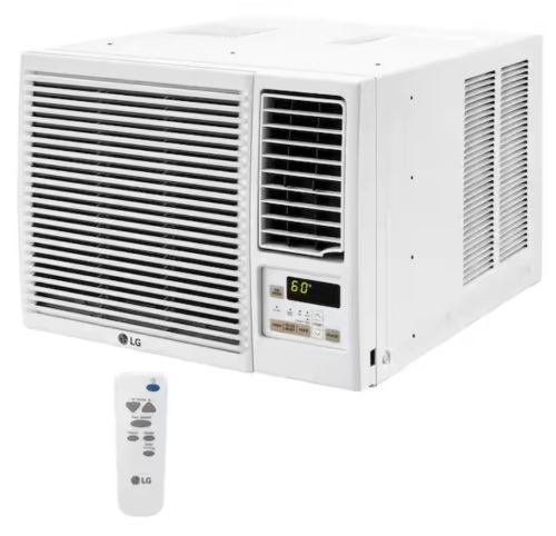 LG 7,600 BTU 115-Volt Window Air Conditioner Unit Cools 330 sq. ft. with Heater, Wi-Fi Enabled and Dehumidifier in White