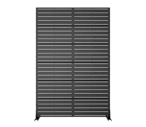Mayeerty 1-Piece 72 in. x 47 in. Freestanding Metal Outdoor Privacy Screen Rectangle Black Decorative Art Panel for Backyard