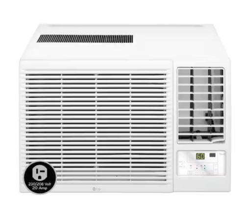LG 18,000 BTU 230-Volt Window Air Conditioner Unit Cools 1000 sq. ft. with Heater, Remote and Dehumidifier in White