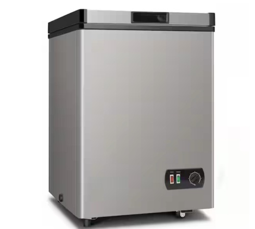 Atemomen 4.2 cu. Ft Manual Defrost Chest Freezer-Compact Deep Freezer in Grey, Removable Basket and Wheels Energy Saving Quiet