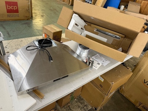 AKDY 30 in. Convertible Kitchen Wall Mount Range Hood in Stainless Steel with LEDs, Touch Control and Carbon Filters