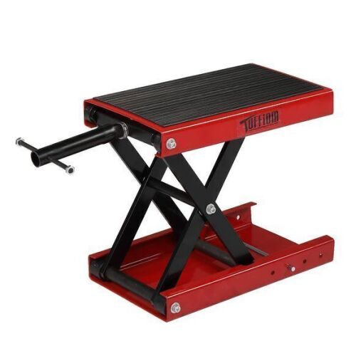 TUFFIOM 1100LBS Height Adjustable Motorcycle Scissor Lift Jack with Rubber Top Surface