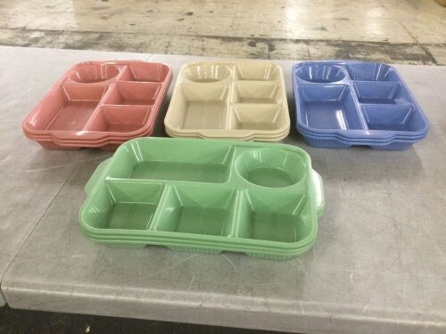 5 Compartment Cafeteria Lunch Trays, 12 pack