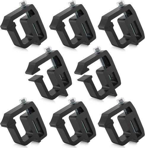 moveland 8 PCS Camper Shell Clamps - Heavy Duty Truck Topper Clamps - No Drilling Required Truck Cap Clamps for Chevy Silverado Sierra/Dodge Dakota Ram 1500 2500 3500, F150 F250, Titan, Tundra