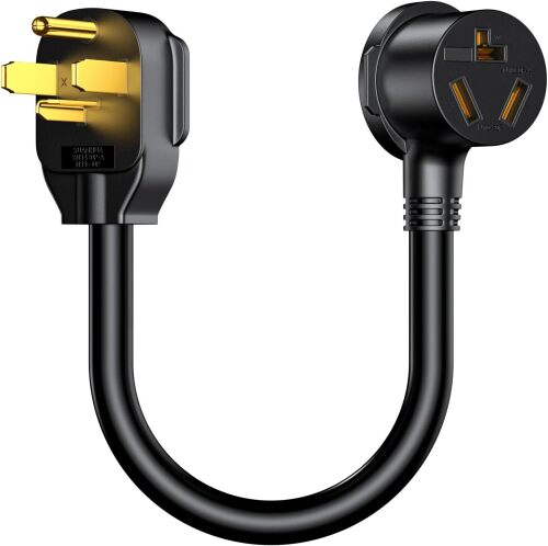 1.5FT Dryer Outlet Adapter,3 Prong to 4 Prong Dryer Adapter, NEMA 14-30P Male to 10-30R Female, Dryer Cord Adapter 4 to 3 Prong, STW 10AWG, 30A, 250V, 4Prong to 3 Prong Dryer Adapter, 3 to 4 Prong Dry