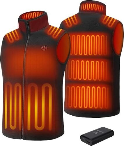 Heated Vest Men's Fleece with Power Bank
