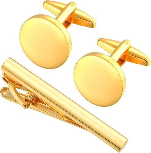GWD Cufflinks and Tie Clip Set Personalized Cuff Links Business Wedding