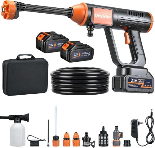 1750 PSI Upgraded Cordless Pressure Washer with Brushless Motor, 2 * 4.0Ah Battery, 6-in-1 Nozzle, Touch Screen, Stroage Bag, Handheld Portable Pressure Washer, Electric Pressure Washer