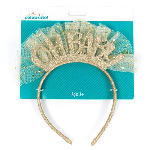Way to Celebrate! "Oh Baby" Gold Plastic Head Bopper, Baby Shower Occasion, 8-Pack