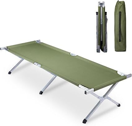 25" Wide Folding Camping Cot with Carry Bag for Adults Outdoor | Heavy Duty 330lbs Capacity | Instant Setup | Portable Travel Bed | Compact & Lightweight for Camping, Guest, Backyard, Office