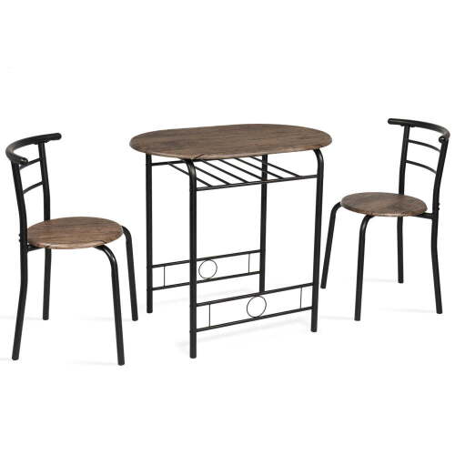 3 Piece Dining Table and Chairs Set, Small Kitchen Table Set for 2