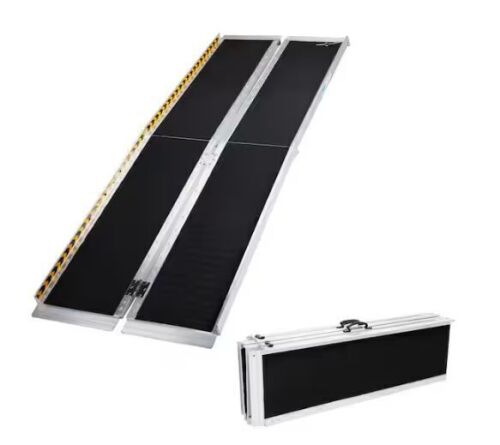 6 ft. Non-Skid Aluminum Folding Ramp Wheelchair Mobile Scooters Steps Home Stairs Doorways