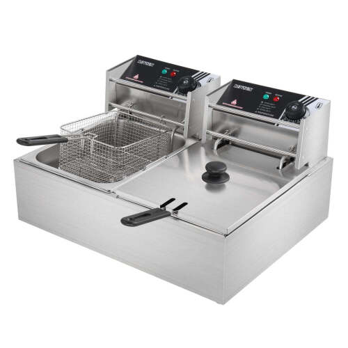 22.8 QT 110V 5000W Double Tank Electric Deep Fryer
