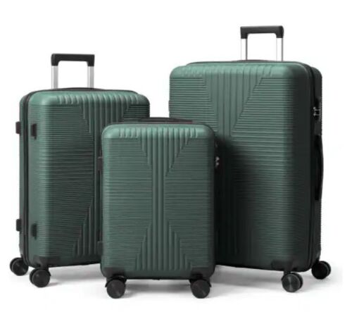 3-in-1 20" 24" 28" Trolley Carry On Luggage Set Spinner Wheels Lightweight Hardside PP Suitcase Sets with Built-in Lock