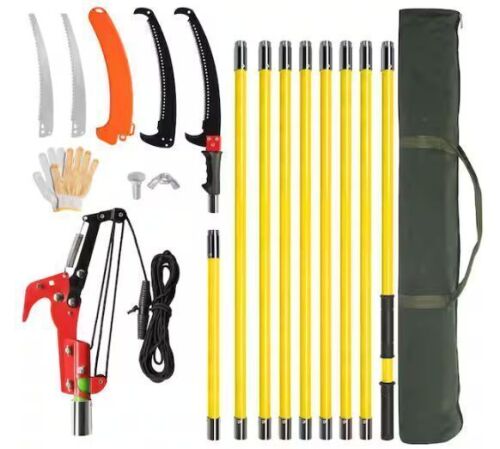 Extendable Tree Pruner with Sharp Steel Blade and Scissors High Branches Trimming