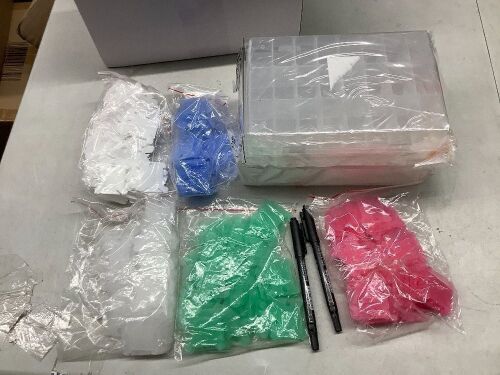 GlikCeil 500 Pcs Set Embroidery Floss Bobbins Kit with Organizer Boxes, Bobbin Winder, Markers - Cross Stitch Thread Storage Set with Hard Plastic Bobbins in 5 Colors for Craft DIY Sewing Supplies