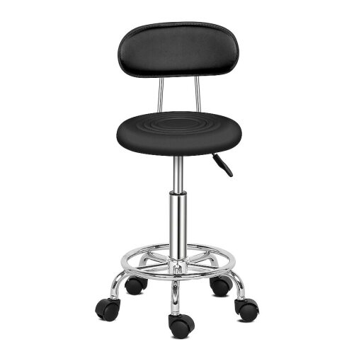 Swivel Salon Stool Chair with Backrest Height Adjustable Rolling Bar Stool