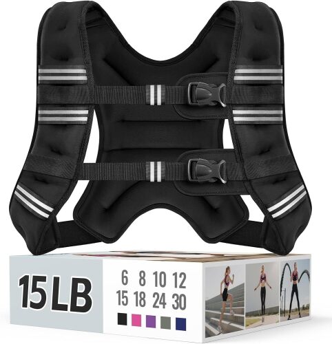 Zeerun 15lb Weighted Vest for Women & Men, Black